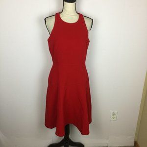 Banana Republic Sloan Fit & Flare Dress Sz 6 Womans Red Sleeveless Stretch Lined
